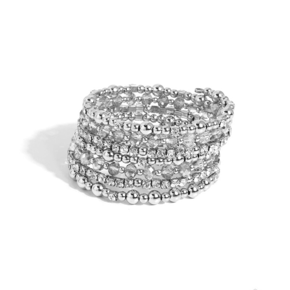 Paparazzi Shimmering Silver Beaded Bracelet